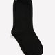 Black Basic Rolled-Edge Crew Socks