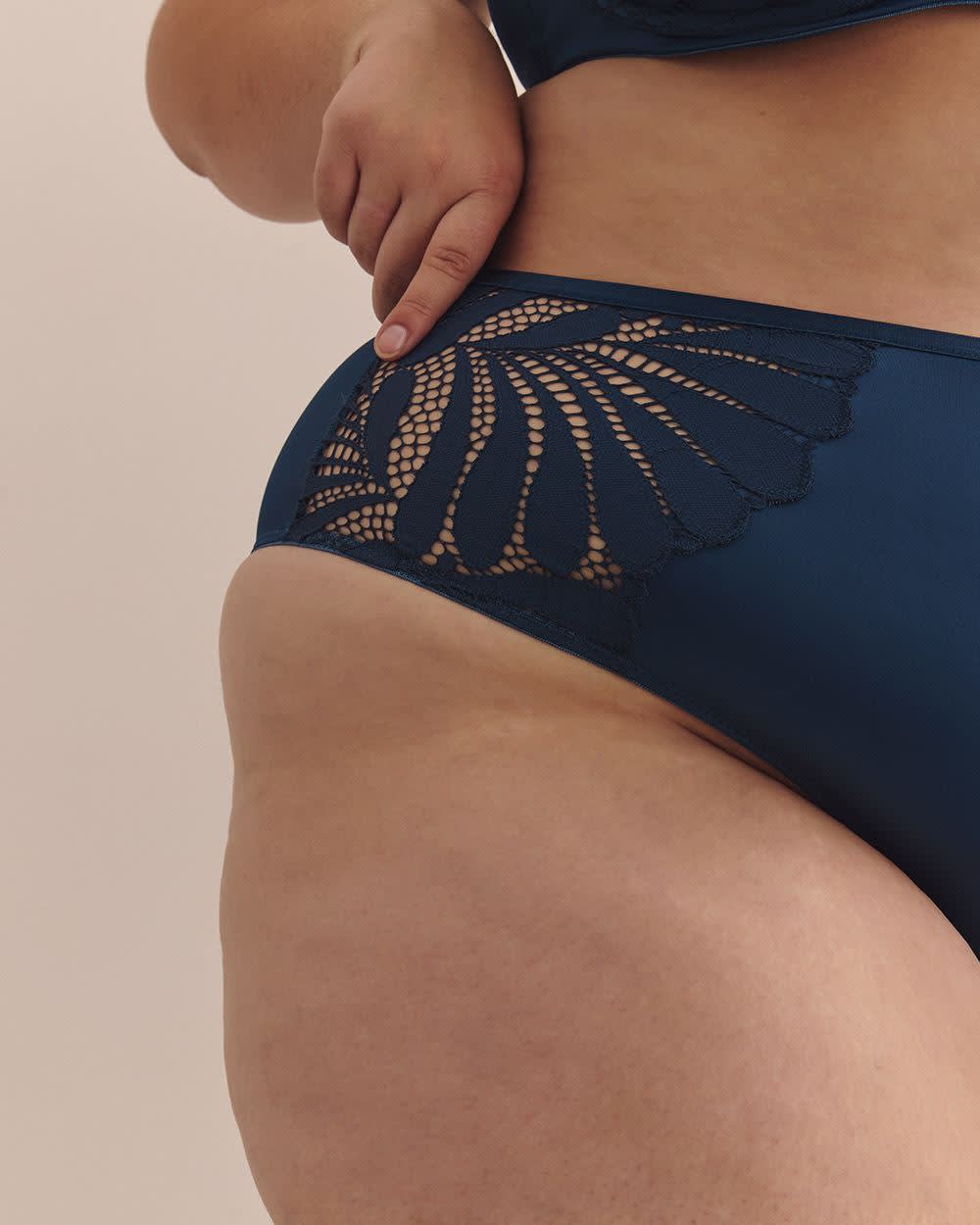 Culotte cheeky bleue avec dentelle - Déesse Collection