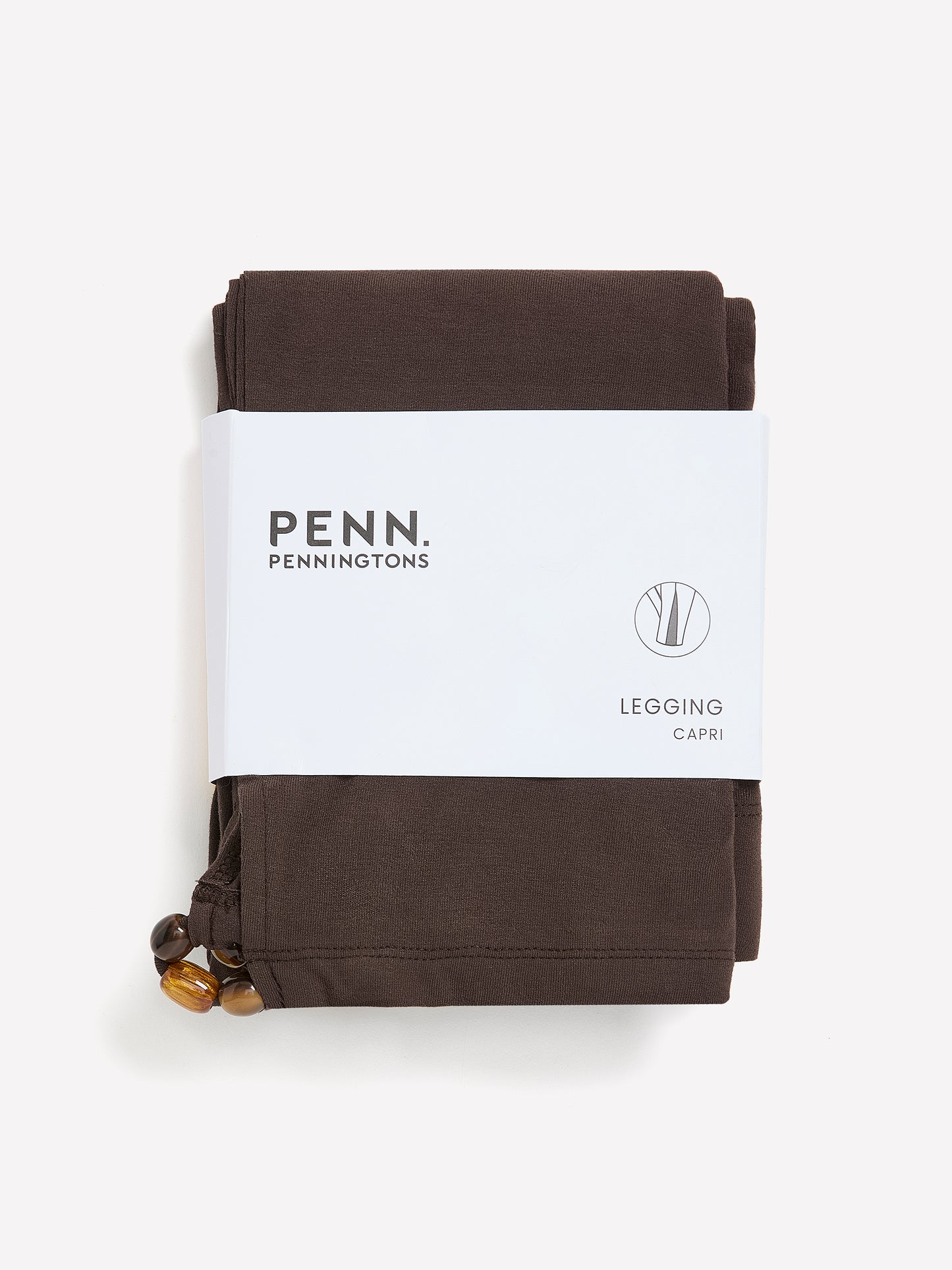 Responsible, Brown Capri Legging with Beaded Keyhole at Hem