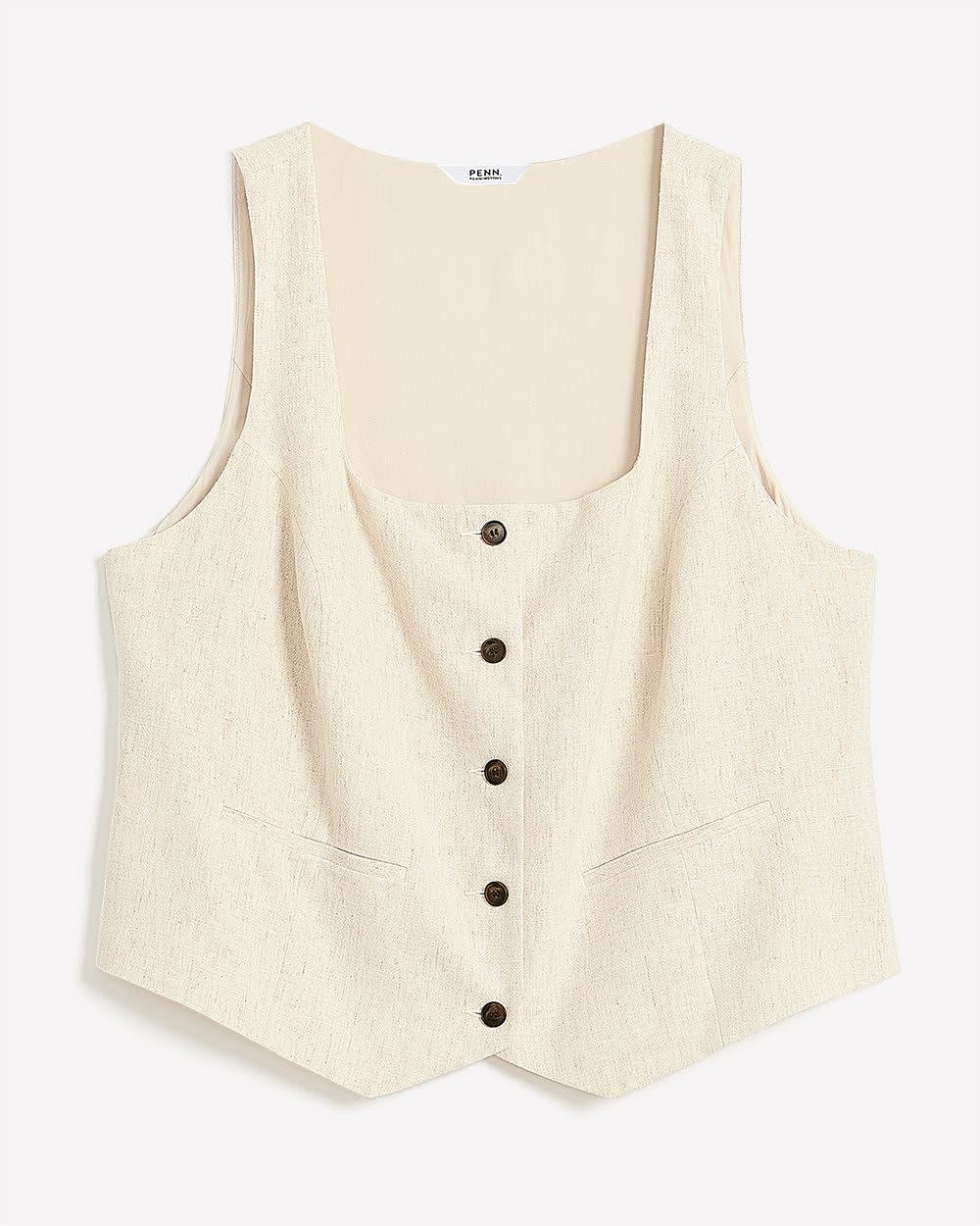 Veste sans manches ajustée à  encolure carrée