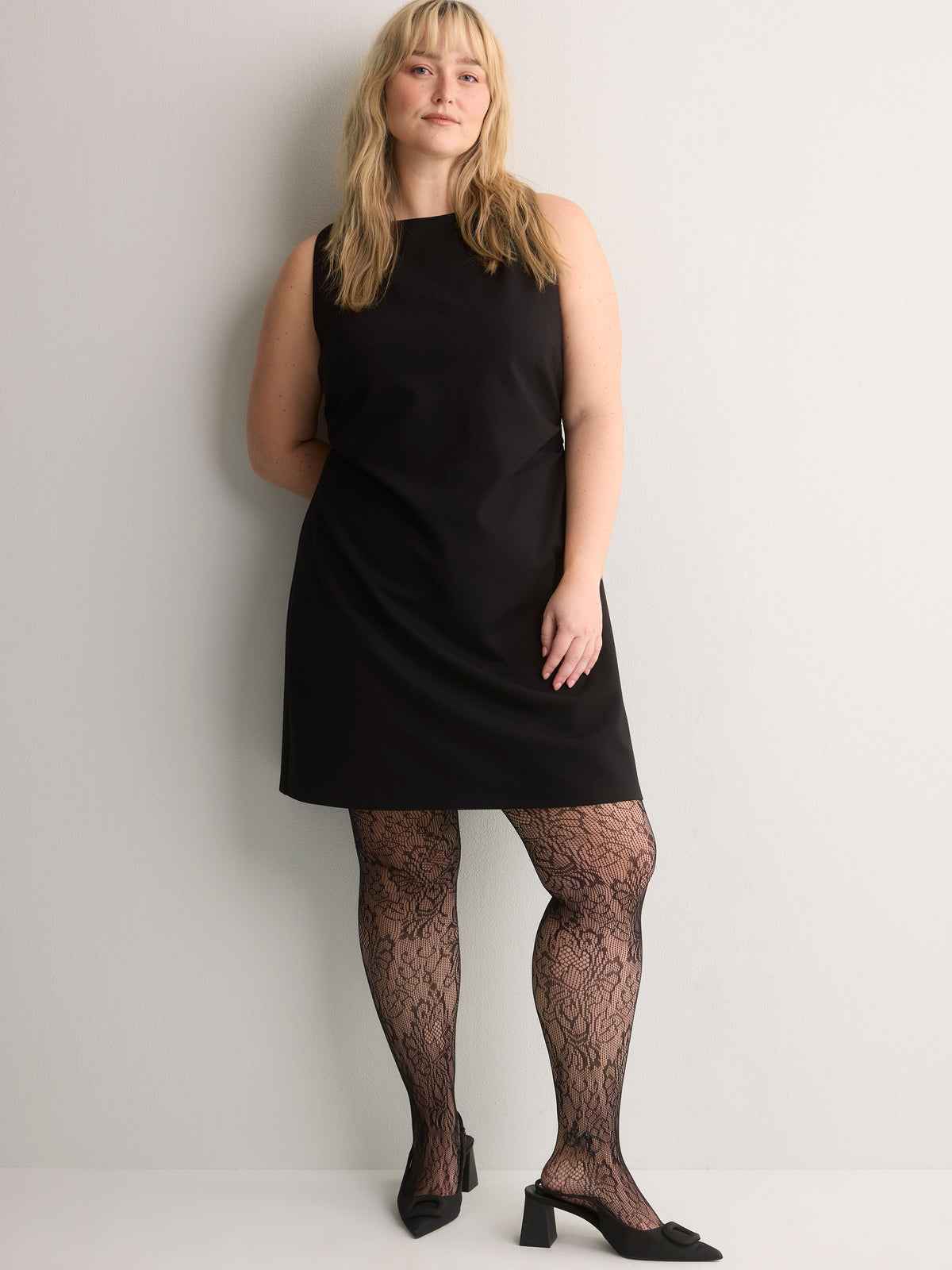Black Floral Fishnet Fashion Tight