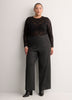 Petite, Charcoal Pinstripe Pull-On Wide-Leg Pant, Essential Pant
