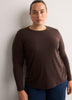 Fitted Long-Sleeve Rib Knit Tee