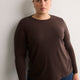 Fitted Long-Sleeve Rib Knit Tee
