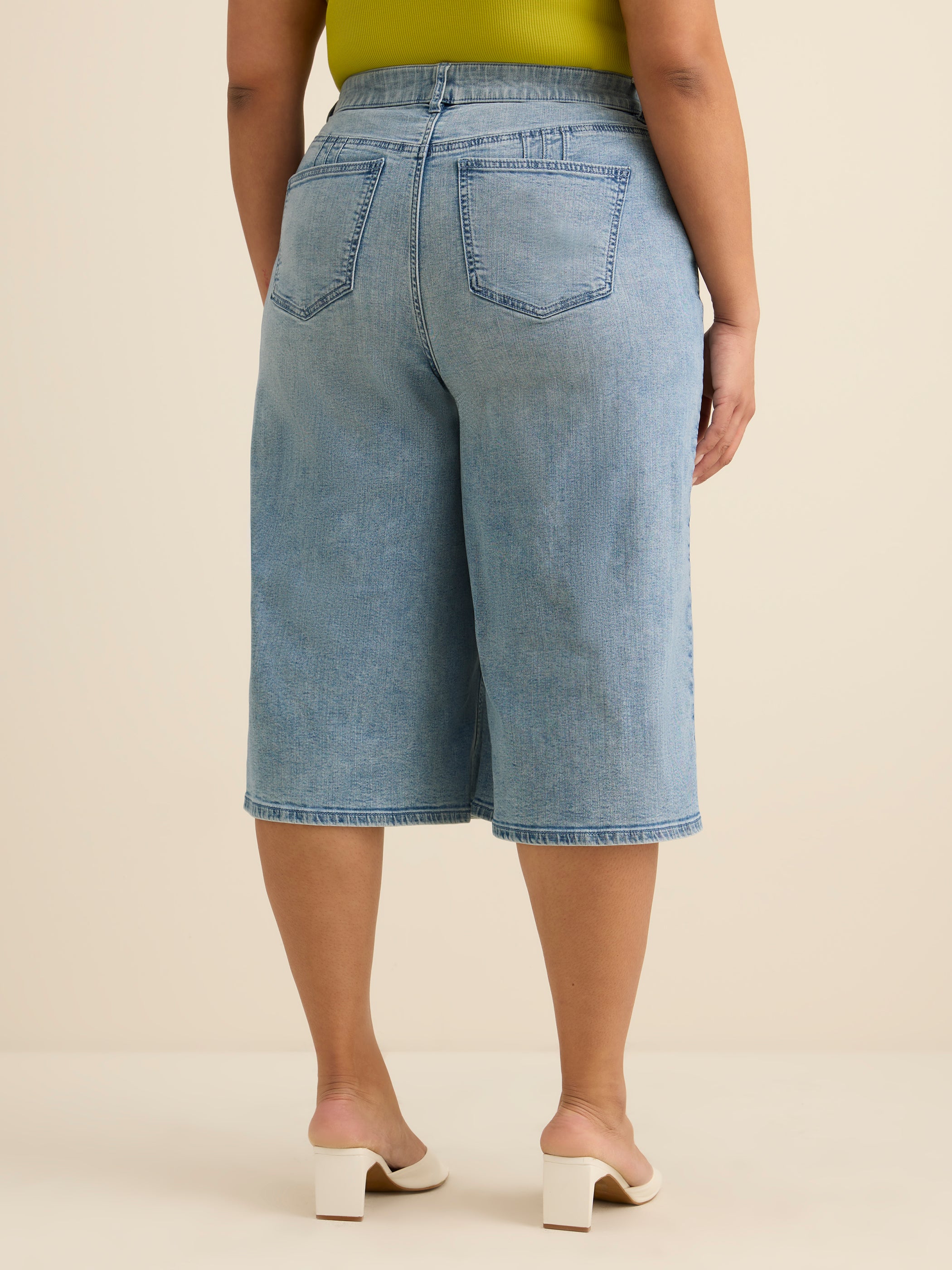 Jean culotte taille moyenne à jambe évasée, coupe galbée - d/C JEANS