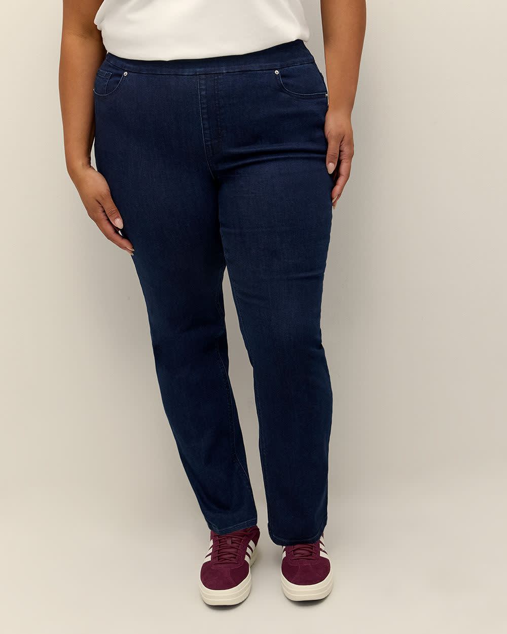 Jeans à enfiler à jambe droite, coupe ingénieuse, petite - d/C JEANS