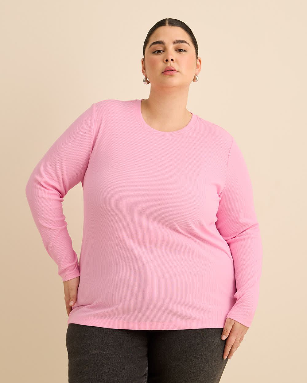 Boyfriend-Fit Ribbed Knit Tee - PENN. Essentials