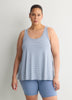 Textured Striped Swing Tank Top with Racerback Fooler - Active Zone
