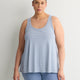 Textured Striped Swing Tank Top with Racerback Fooler - Active Zone