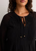 Black Chiffon Balloon-Sleeve Swing Short Dress - Addition Elle