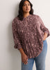 Pleated Buttoned-Down Slight Swing Blouse