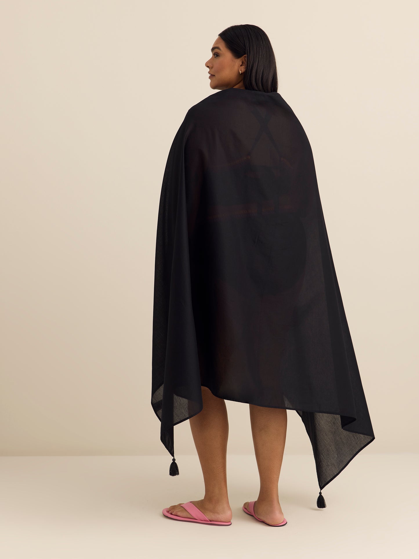 Black Pareo with Tassels