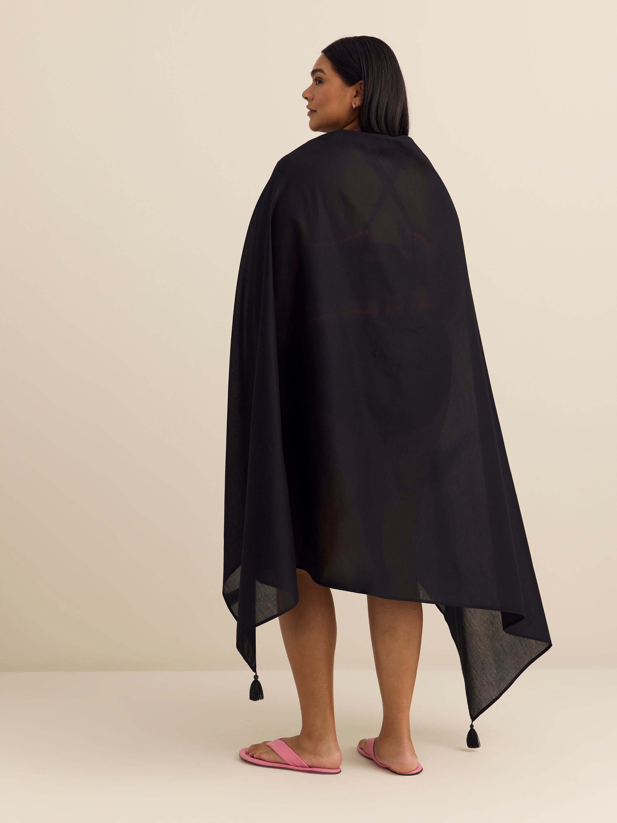 Black Pareo with Tassels