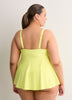 Lime Green Twisted Babydoll Tankini Top