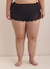Black Sexy Satin Boxer with Lace Inserts - Déesse Collection