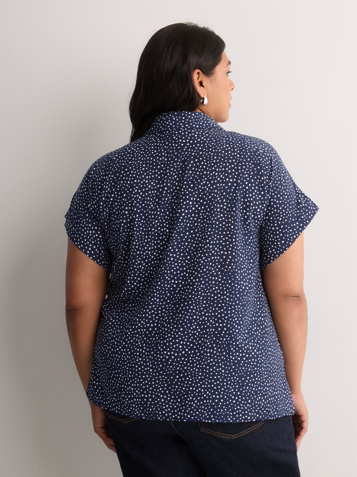 Knotted Buttoned-Down Blouse