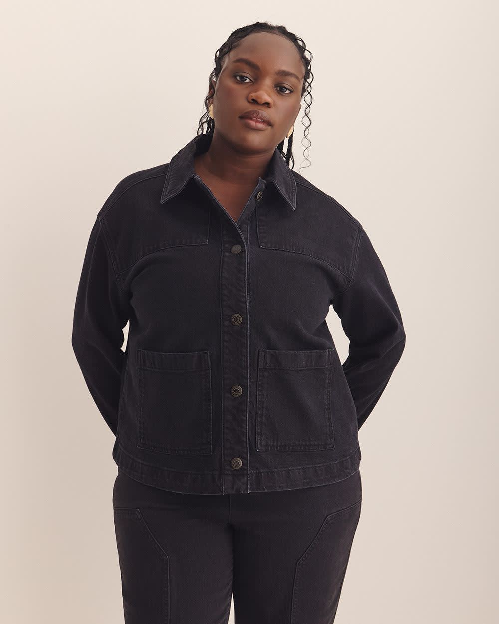 Veste utilitaire en denim courte - Addition Elle