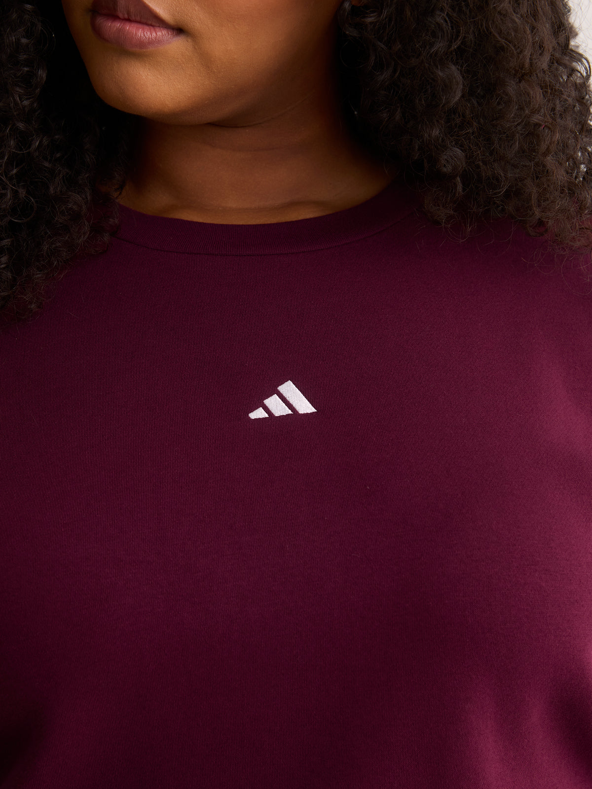 Burgundy Feel Cozy Fleece Sweatshirt with Small Logo - adidas