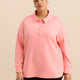 Polo Sweatshirt with Tulip Hem - ActiveZone