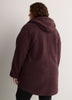 Long Hooded Mock-Neck Sherpa Jacket - Active Zone