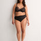 Black Lace and Mesh Thong - Déesse