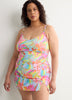 Floral High-Waisted Skirted Swim Brief - Bleu by Rod Beattie