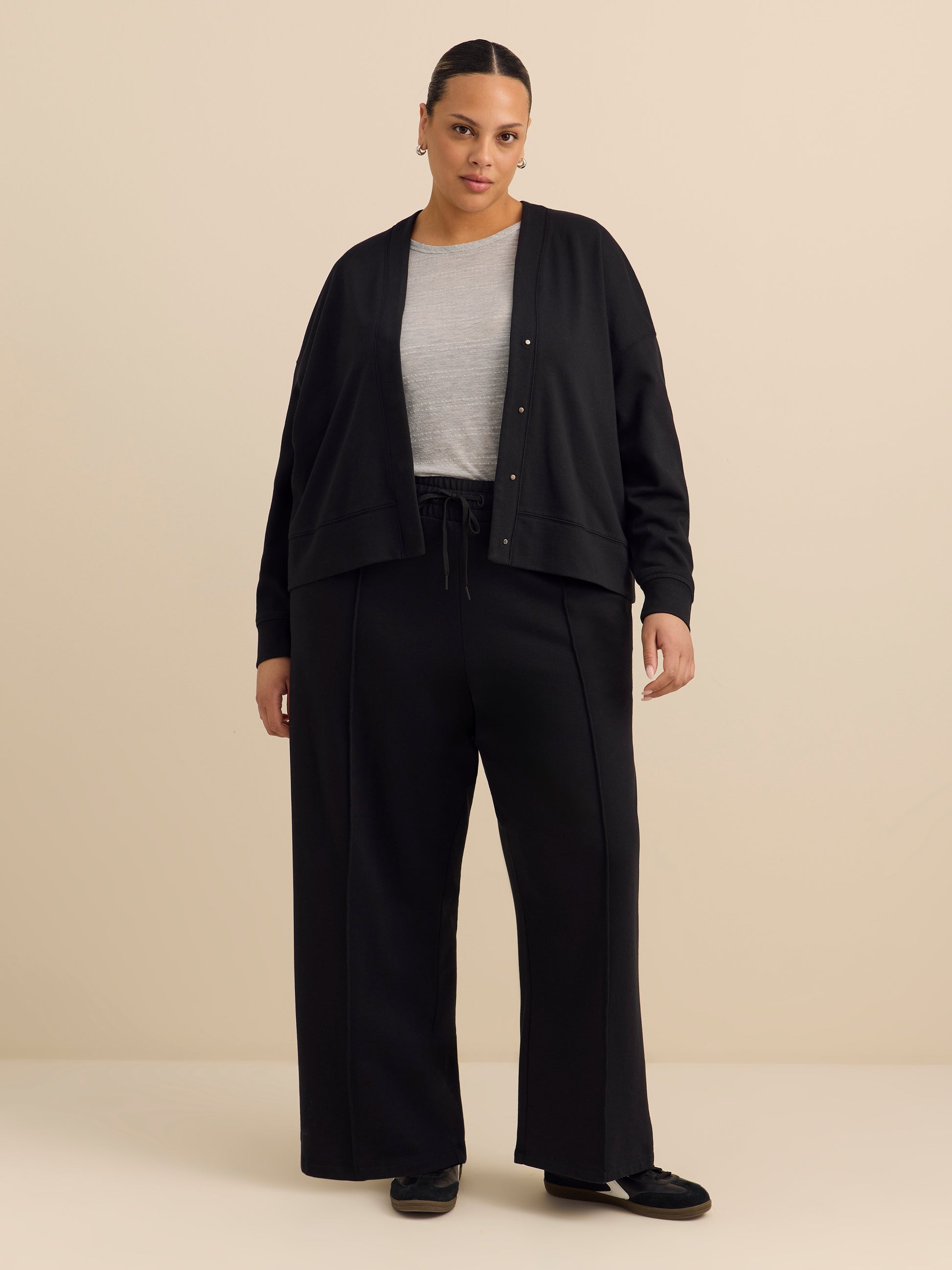French Terry Wide-Leg Pants - ActiveZone