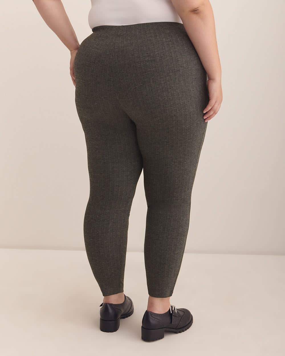 Legging gris à  chevrons texturés