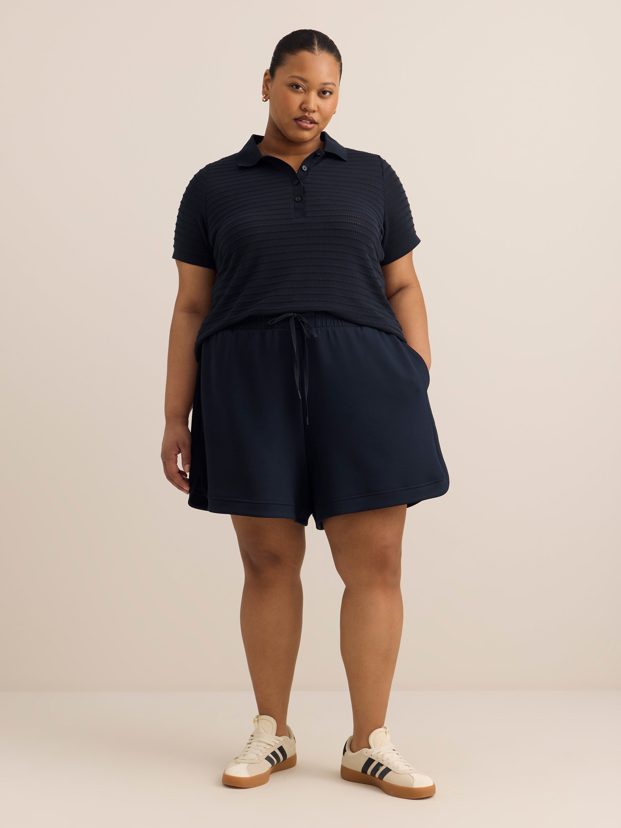 Active Zone Plus Size Lightweight Tulip-Hem Bermuda Shorts Women