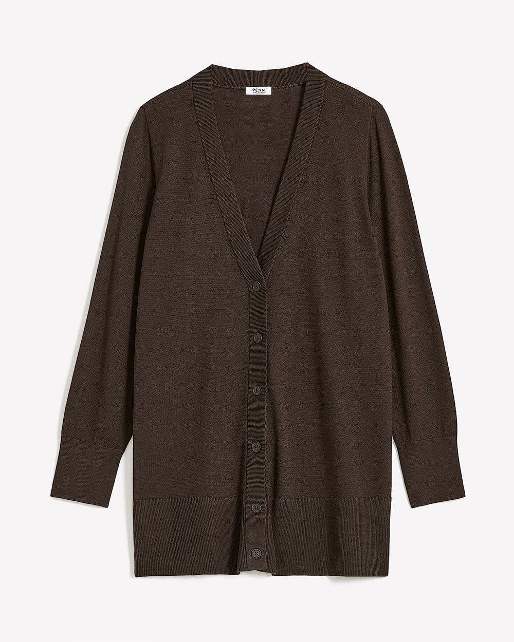 Responsible, Cotton-Blend Tunic Cardigan