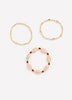 Beaded Elastic Bracelet, Set of 3