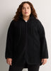Long Hooded Mock-Neck Sherpa Jacket - Active Zone