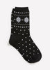 Fair Isle Cotton Knit Crew Socks