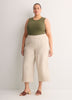 Grey Pointelle Knit Fitted Tank Top