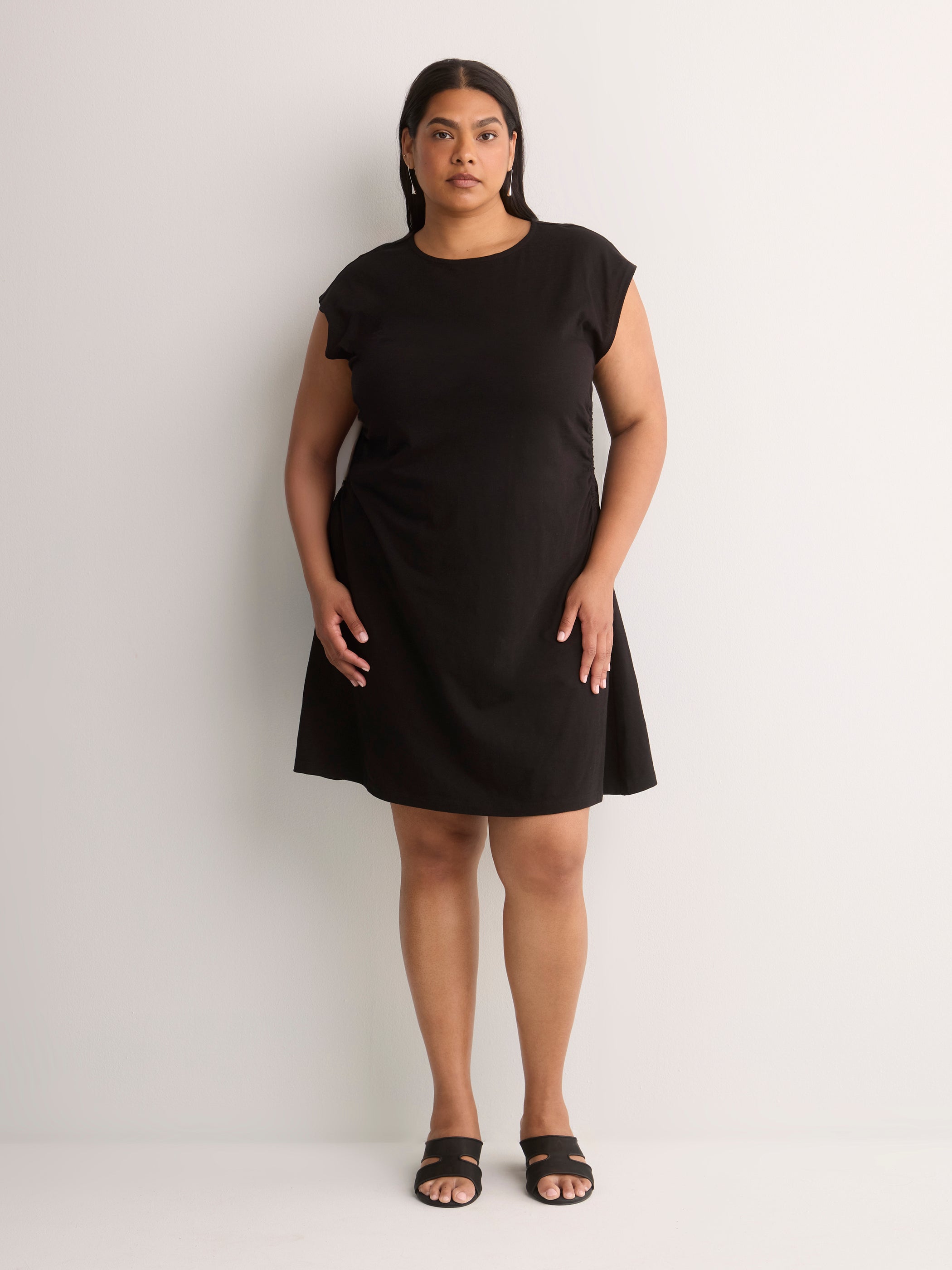plus size fit and flare dress uk White Mark Women's Plus Size Solid Fit and Flare Dress, Lilac, 1X