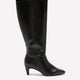 Extra Wide Width, Black Tall Faux Leather Kitten-Heel Boot