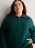 Loose-Fit Half-Zip Shaker Knit Sweater
