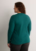 Dark Blue Boyfriend-Fit Long-Sleeve Rib Knit Tee