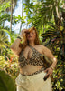 Leopard Plunge Bikini Top with Ring