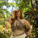 Leopard Plunge Bikini Top with Ring