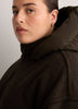 Unlined Coat with Puffer Hood