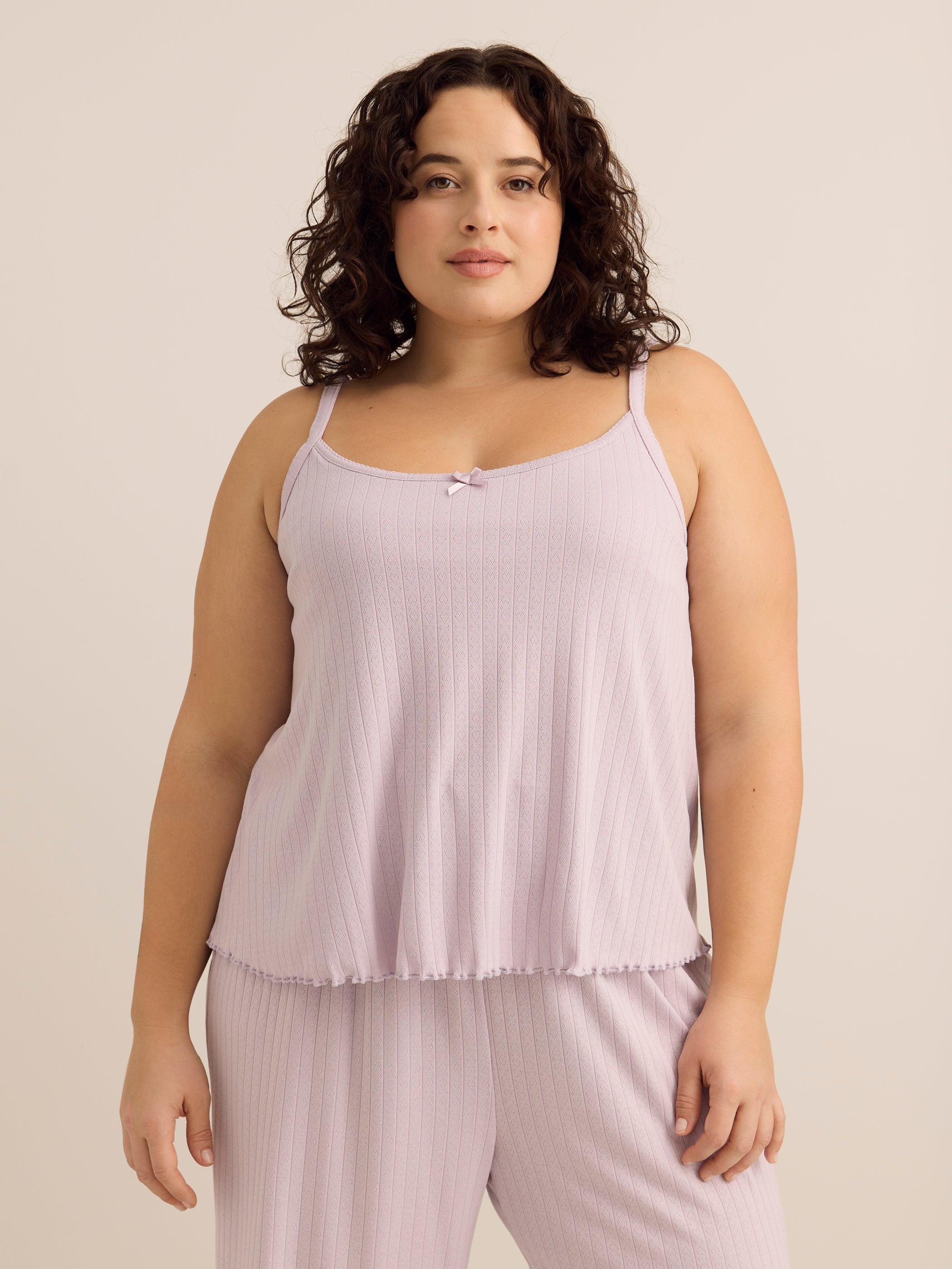 Lavender Pointelle Pyjama Tank Top - ti Voglio