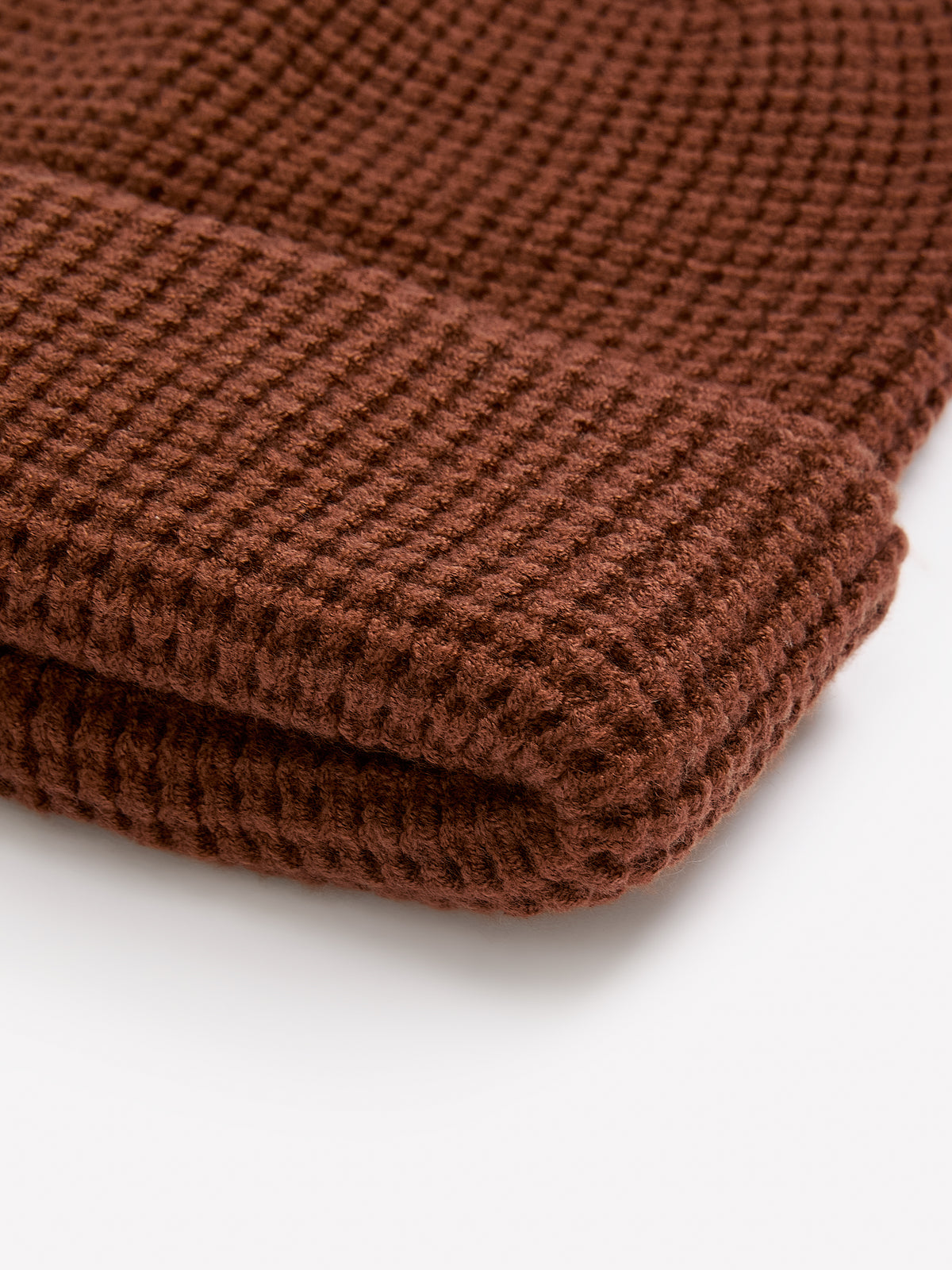 Waffle Knit Cuffed Beanie