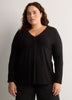 Responsible, Slight Swing Henley Rib Knit Top