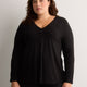 Responsible, Slight Swing Henley Rib Knit Top