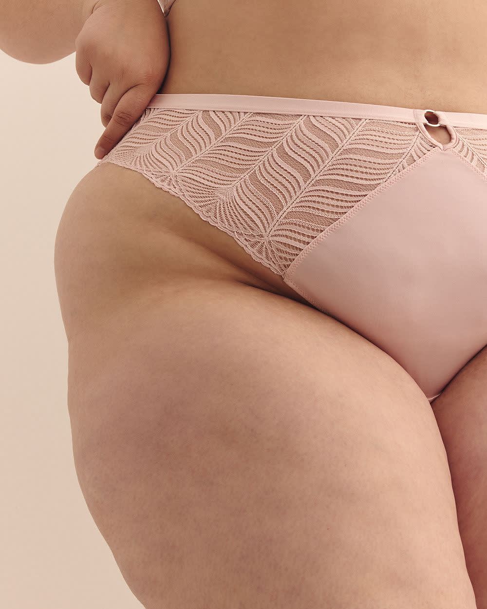 Culotte tanga en satin avec dentelle - Déesse Collection