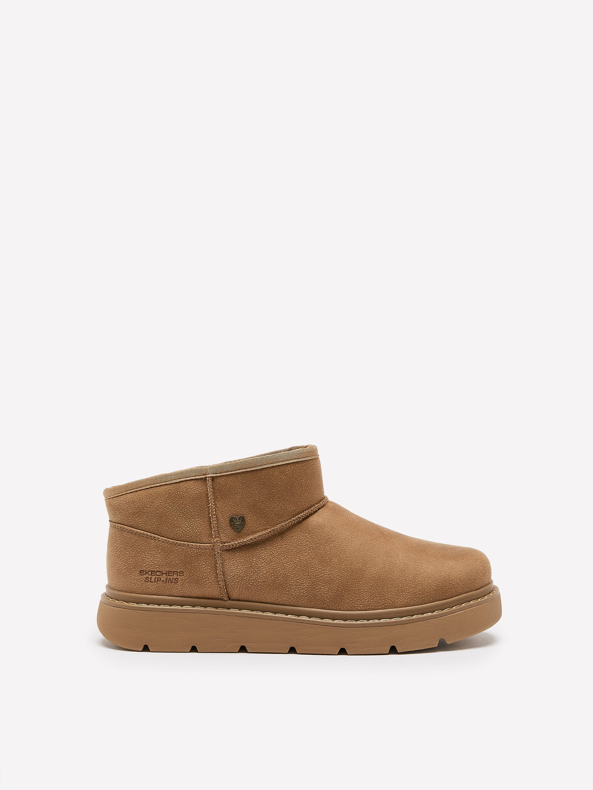 Wide Width, Bobs Keepsakes Slip-On Faux-Leather Winter Bootie - Skechers