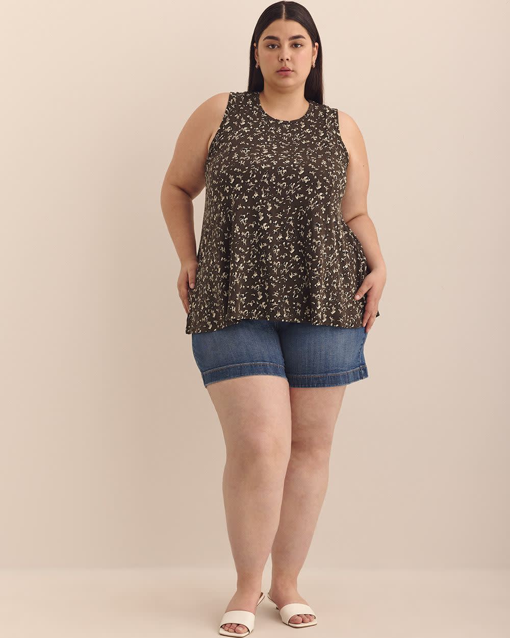 Printed Scoopneck Swing Cami with Princess Seams