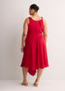 Asymmetric Satin Cocktail Midi Dress - Addition Elle