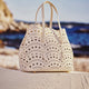 White Perforated Crossbody Handbag
